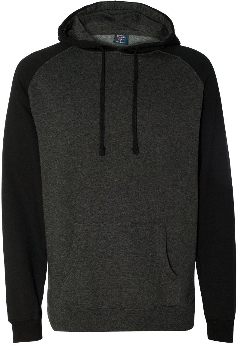 Independent Trading Co. Stylish Raglan Hooded Sweatshirt