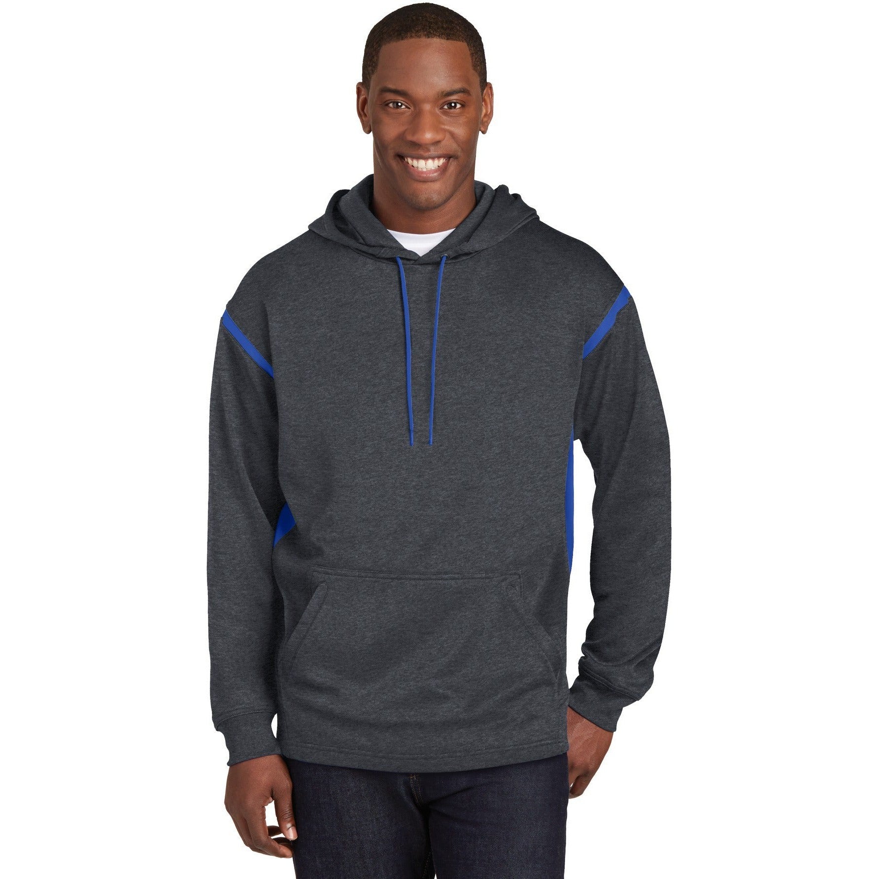 Don't Miss Out! Sport-Tek Tall Tech Fleece Colorblock Hooded Sweatshirt on Closeout