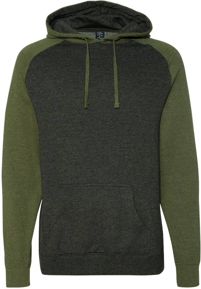 Independent Trading Co. Stylish Raglan Hooded Sweatshirt