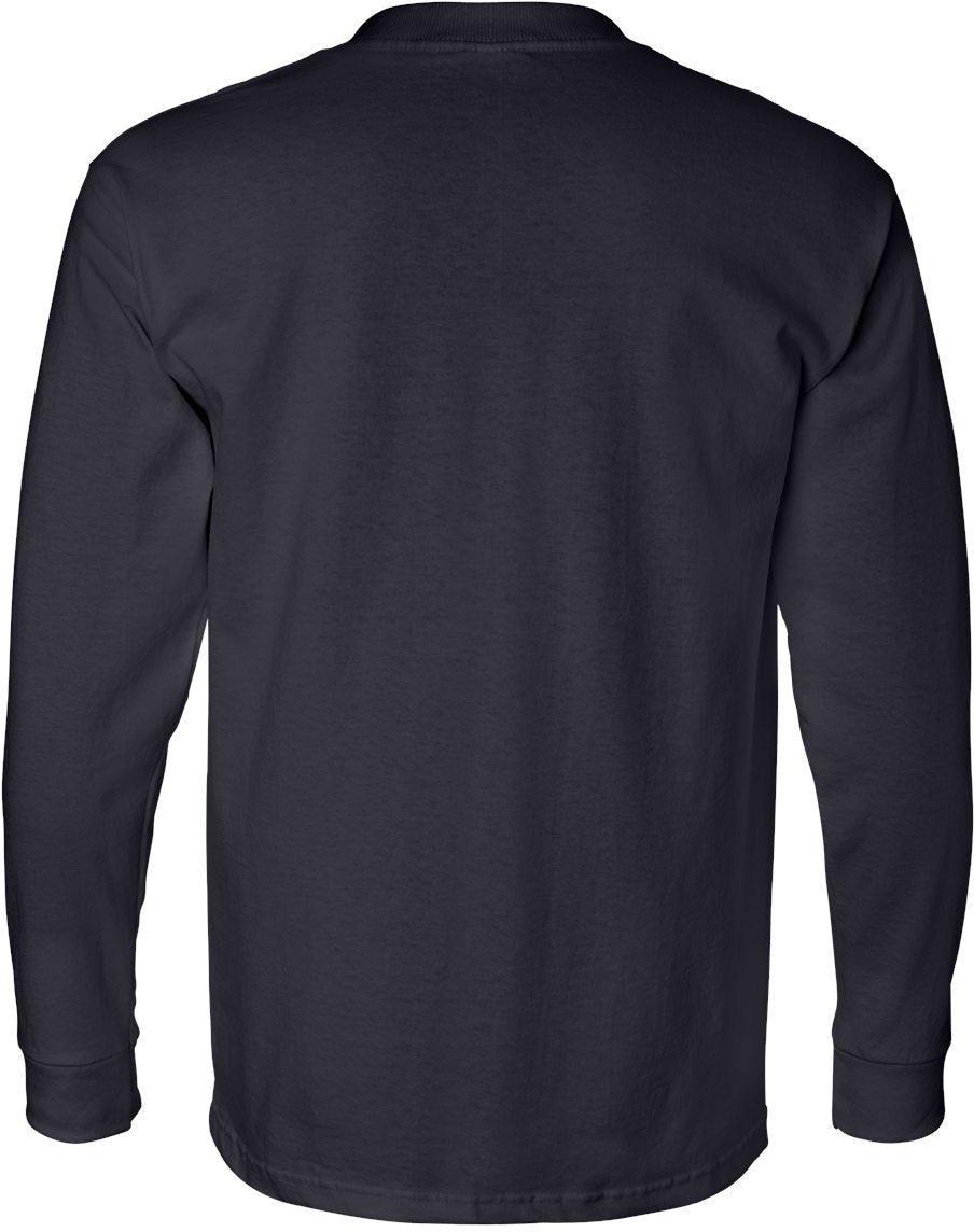 Bayside USA-Made Long Sleeve Pocket T-Shirt: Perfect for Chilly Days!