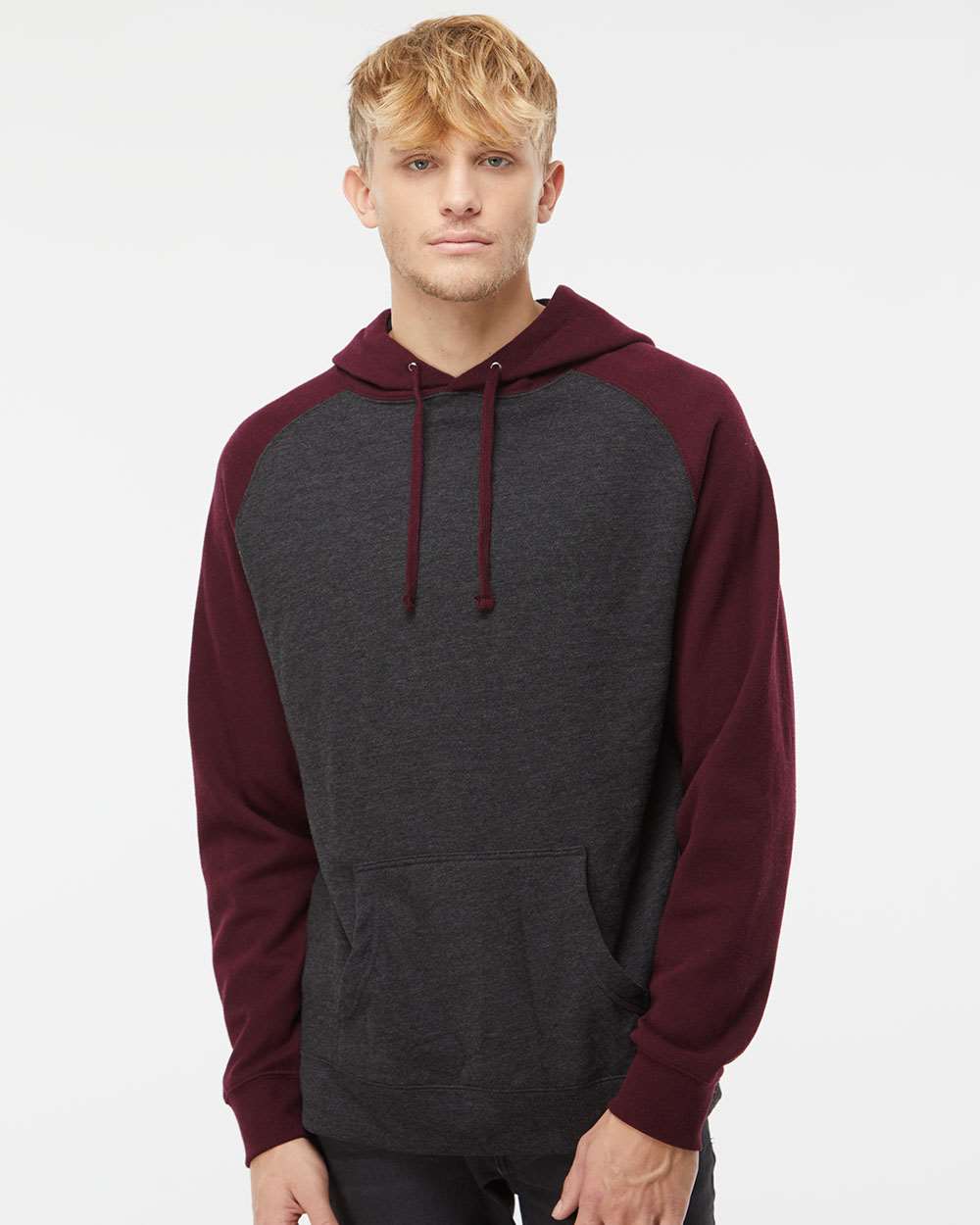 Independent Trading Co. Stylish Raglan Hooded Sweatshirt