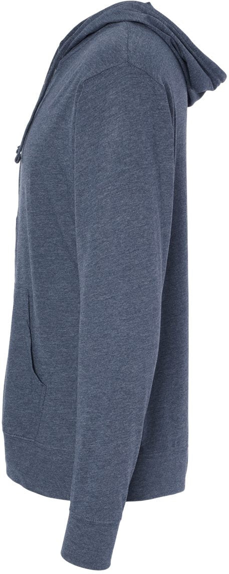 Independent Trading Co. Super Comfy Lightweight Full-Zip Hooded Jersey T-Shirt