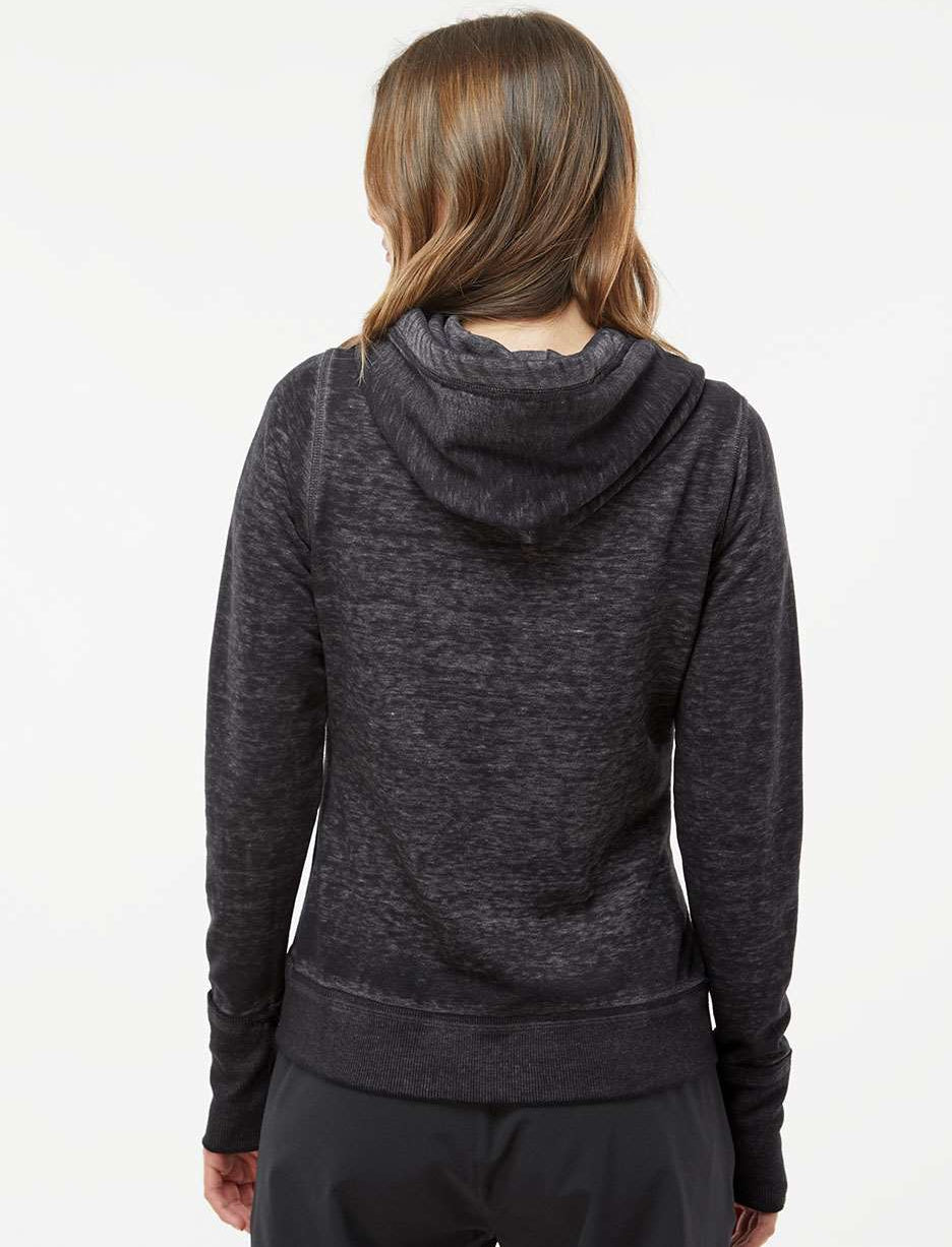 J America Women's Stylish Zen Fleece Full-Zip Hooded Sweatshirt