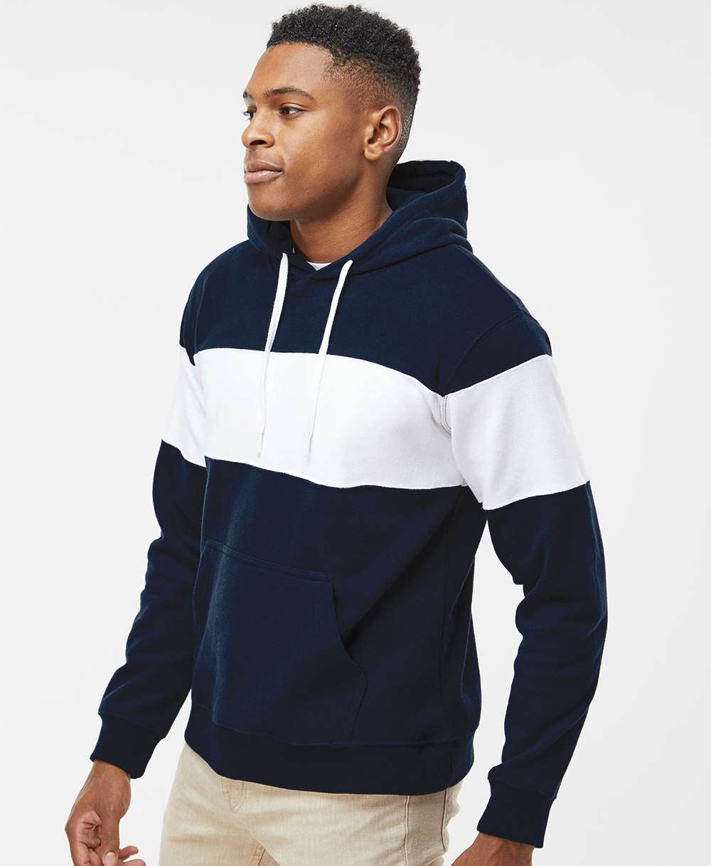 J. America's Stunning Varsity Fleece Colorblocked Hooded Sweatshirt - A Must-Have!