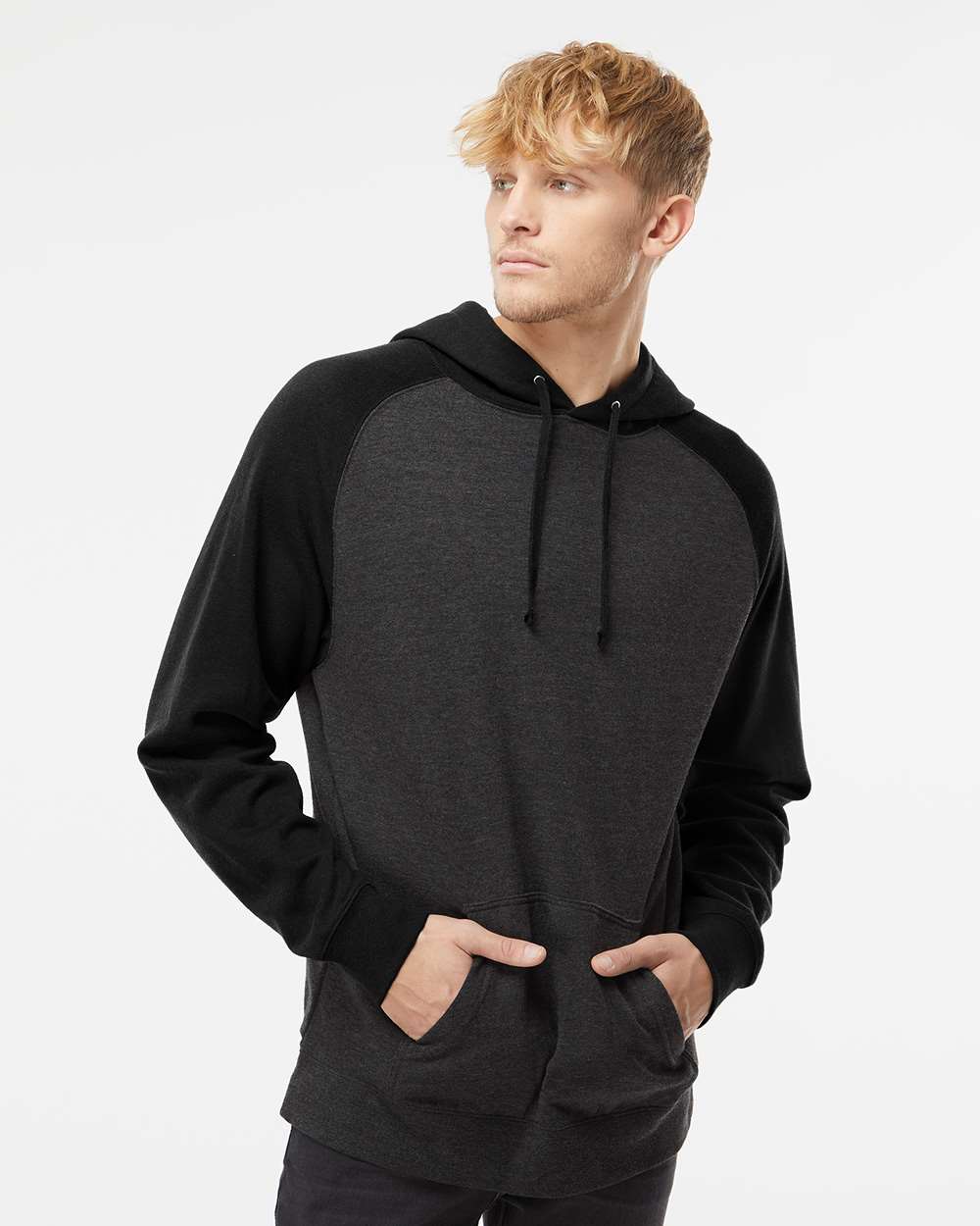 Independent Trading Co. Stylish Raglan Hooded Sweatshirt