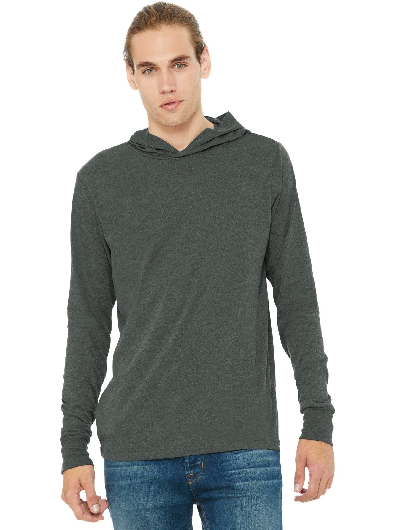 Bella + Canvas Jersey Long Sleeve Men's Hoodie - A Must - Have!