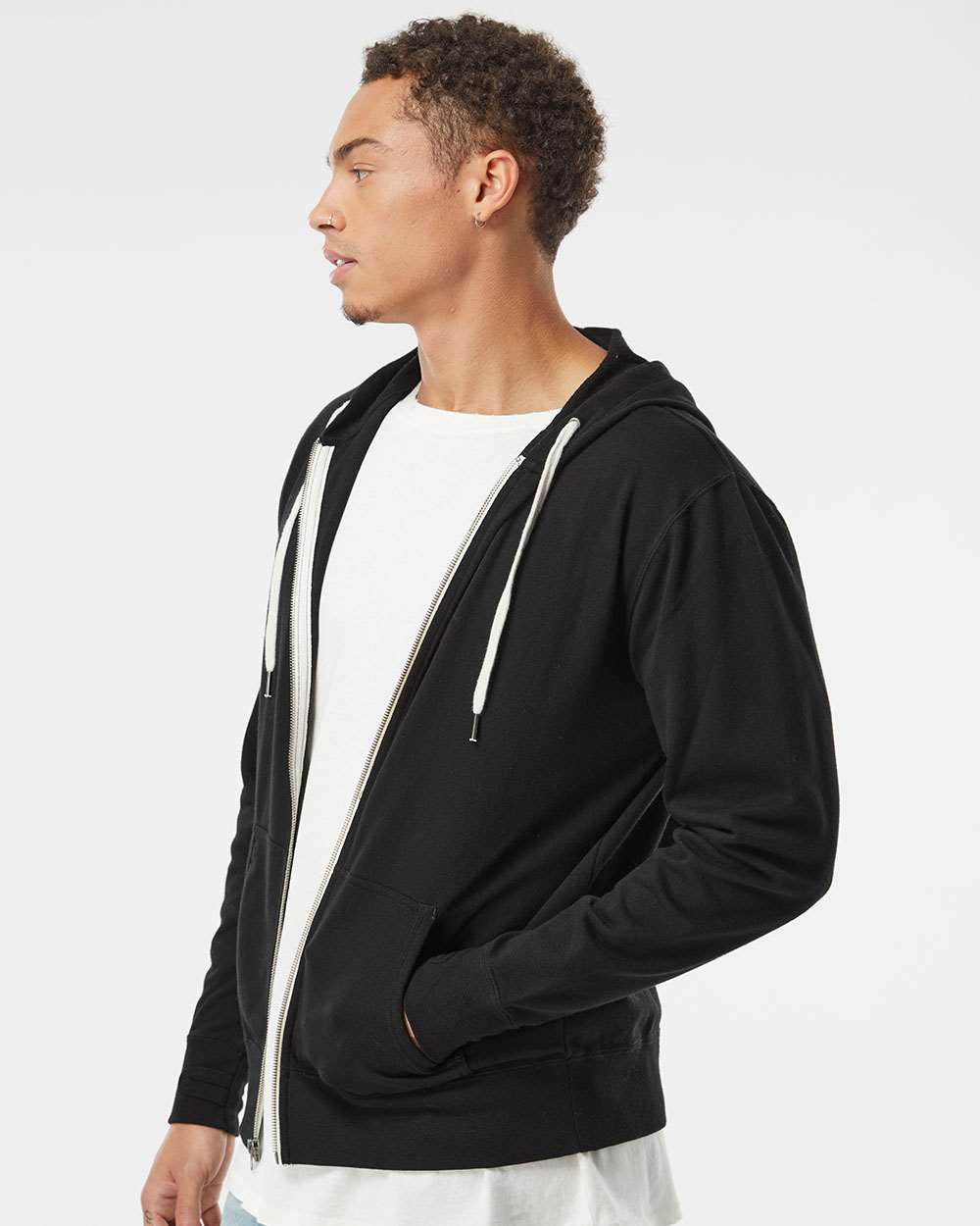 Independent Trading Co. Stylish Heathered French Terry Full-Zip Hooded Sweatshirt
