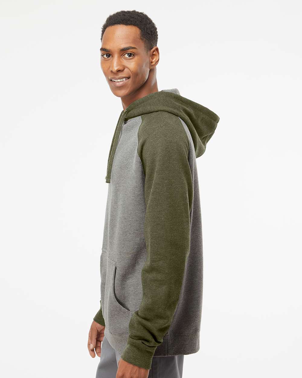 Independent Trading Co. Stylish Raglan Hooded Sweatshirt