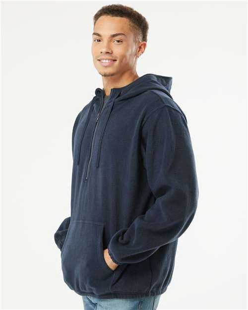 Burnside Polar Fleece Quarter-Zip Hooded Pullover: Cozy & Functional