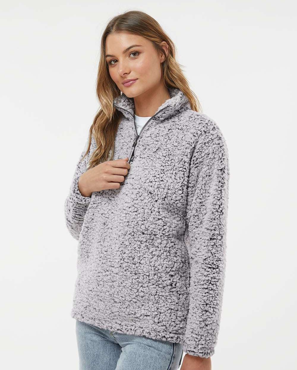 J. America Women's Stunning Sherpa Quarter-Zip Pullover