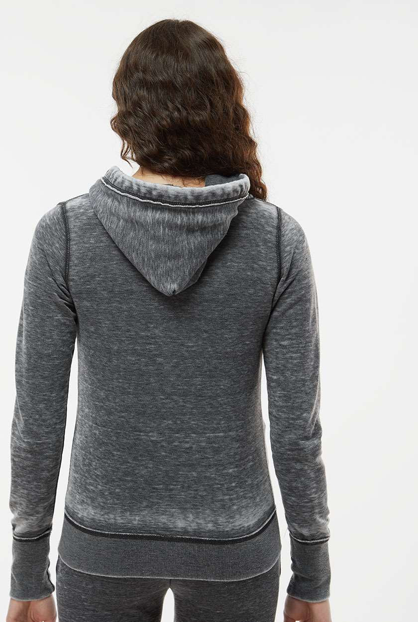 J America Women's Stylish Zen Fleece Full-Zip Hooded Sweatshirt