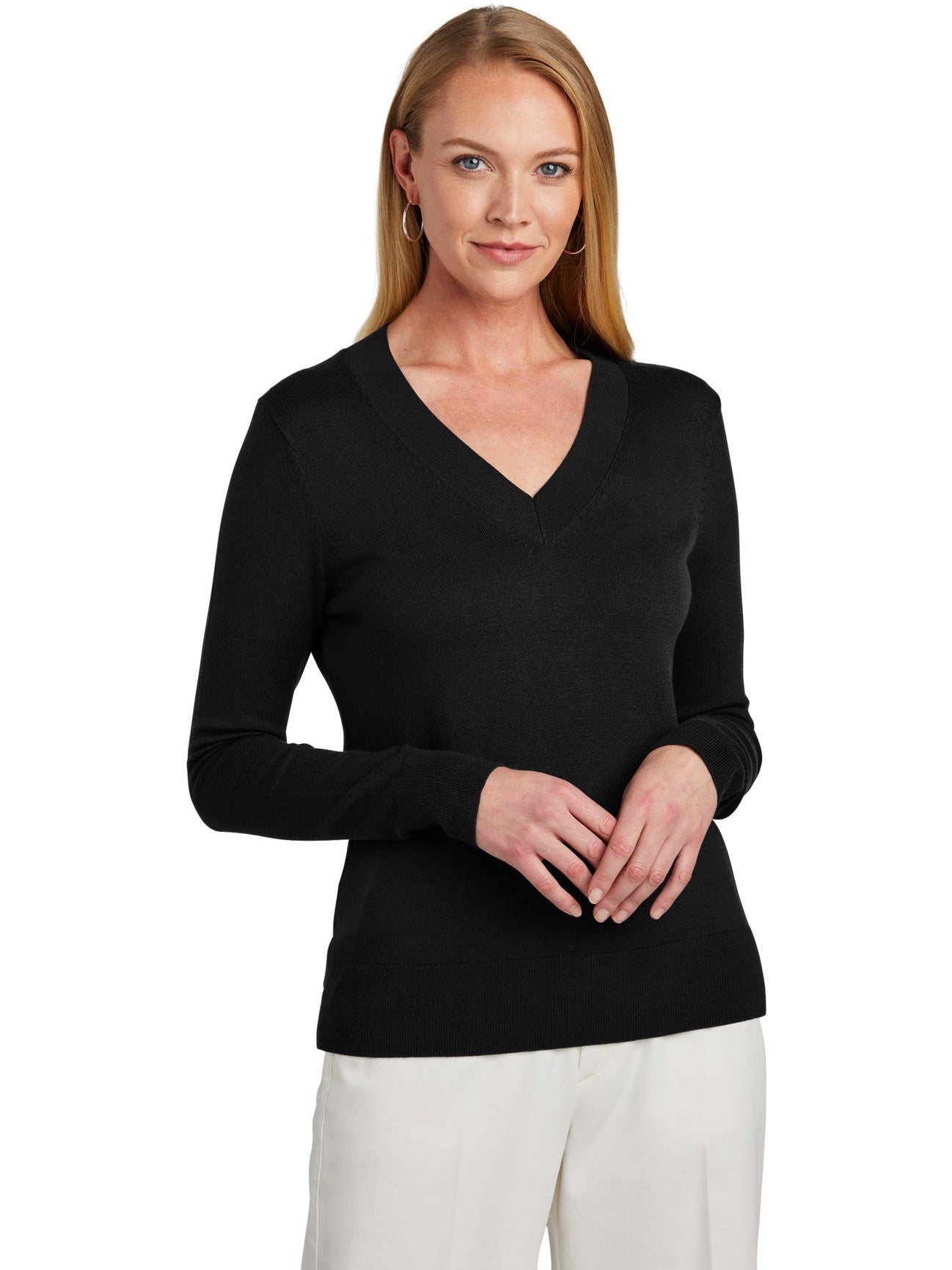 Brooks Brothers Women's Irresistible Cotton Stretch V-Neck Sweater