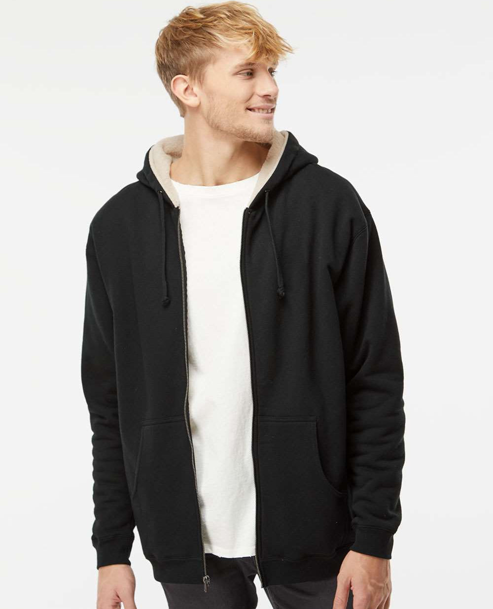 Independent Trading Co. Premium Sherpa-Lined Full-Zip Hoodie - A Men's Fashion Essential
