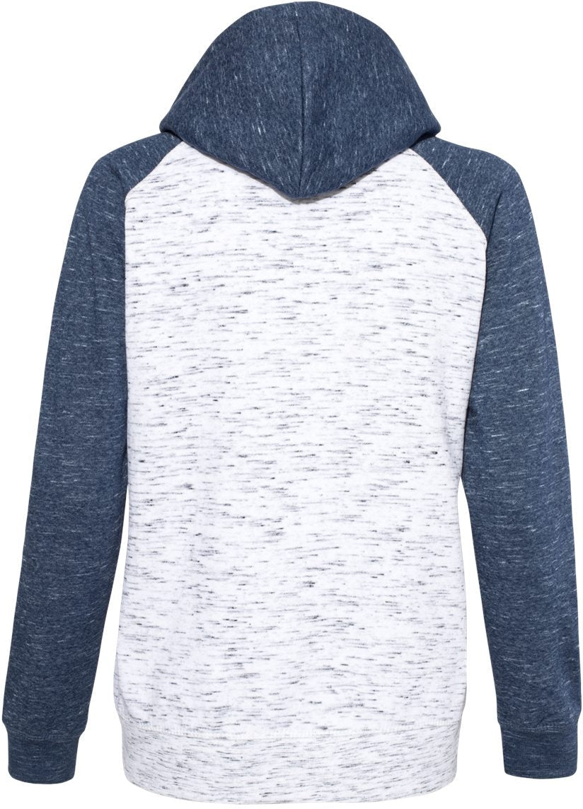 J America Women's Stunning Mélange Fleece Colorblocked Full-Zip Sweatshirt