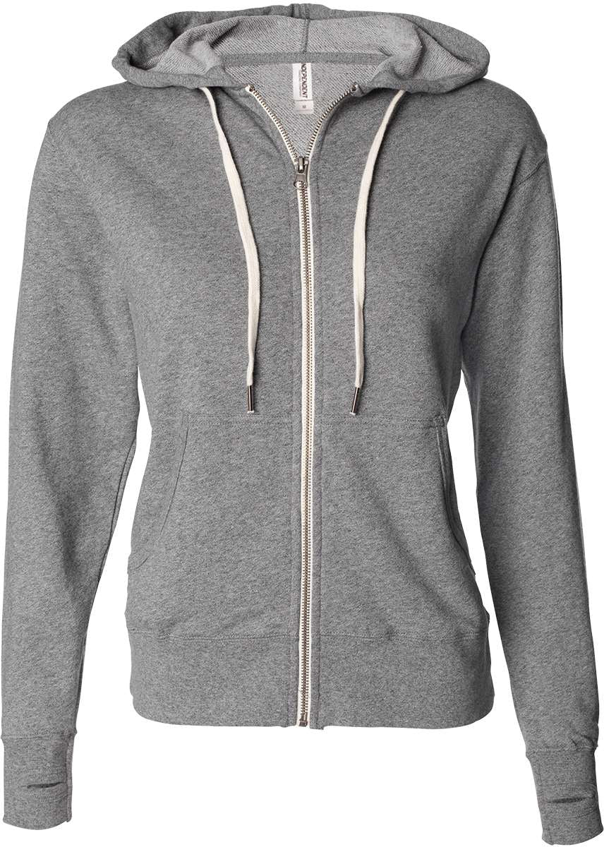 Independent Trading Co. Stylish Heathered French Terry Full-Zip Hooded Sweatshirt