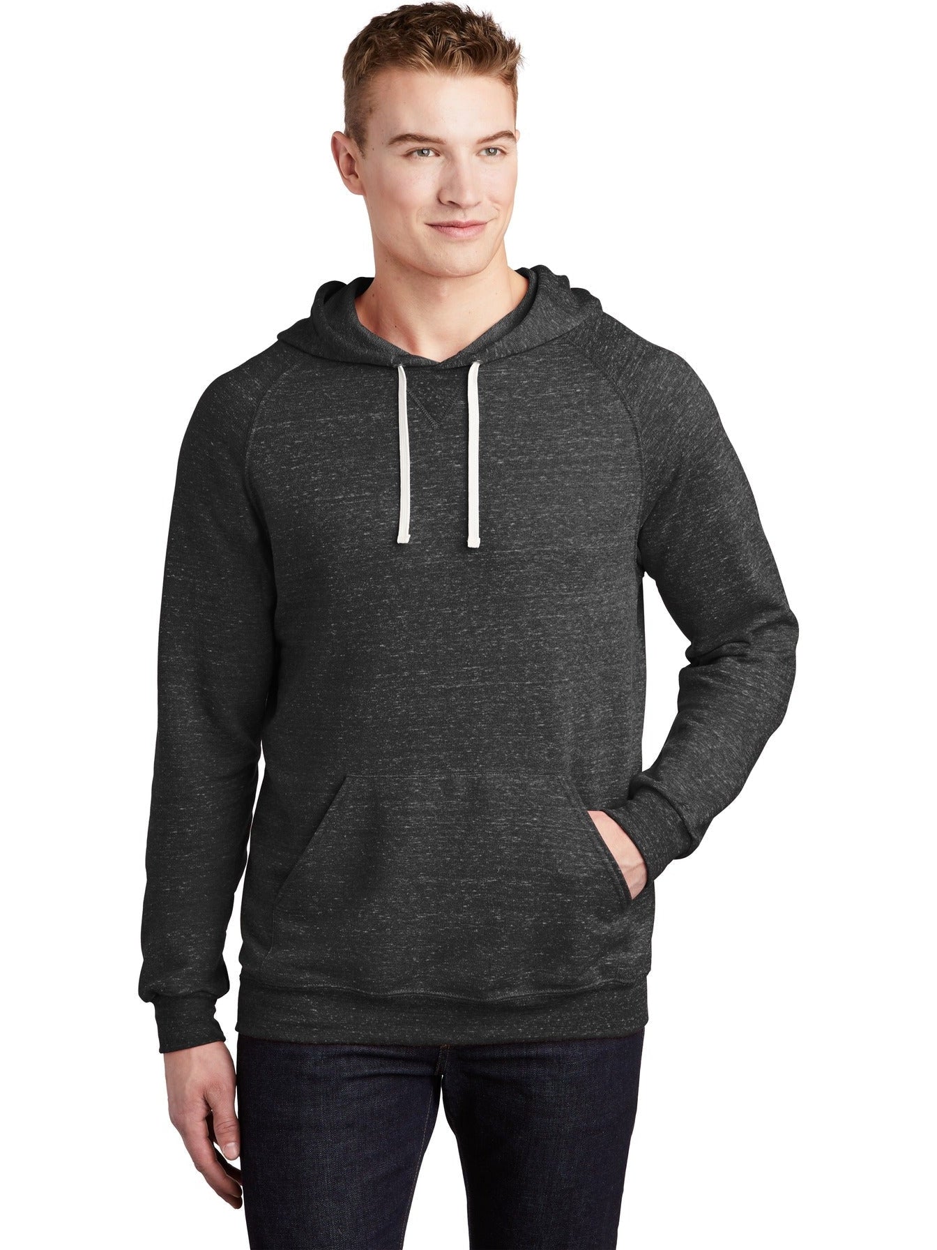 Jerzees Snow Heather French Terry Raglan Hoodie - A Must - Have for Men