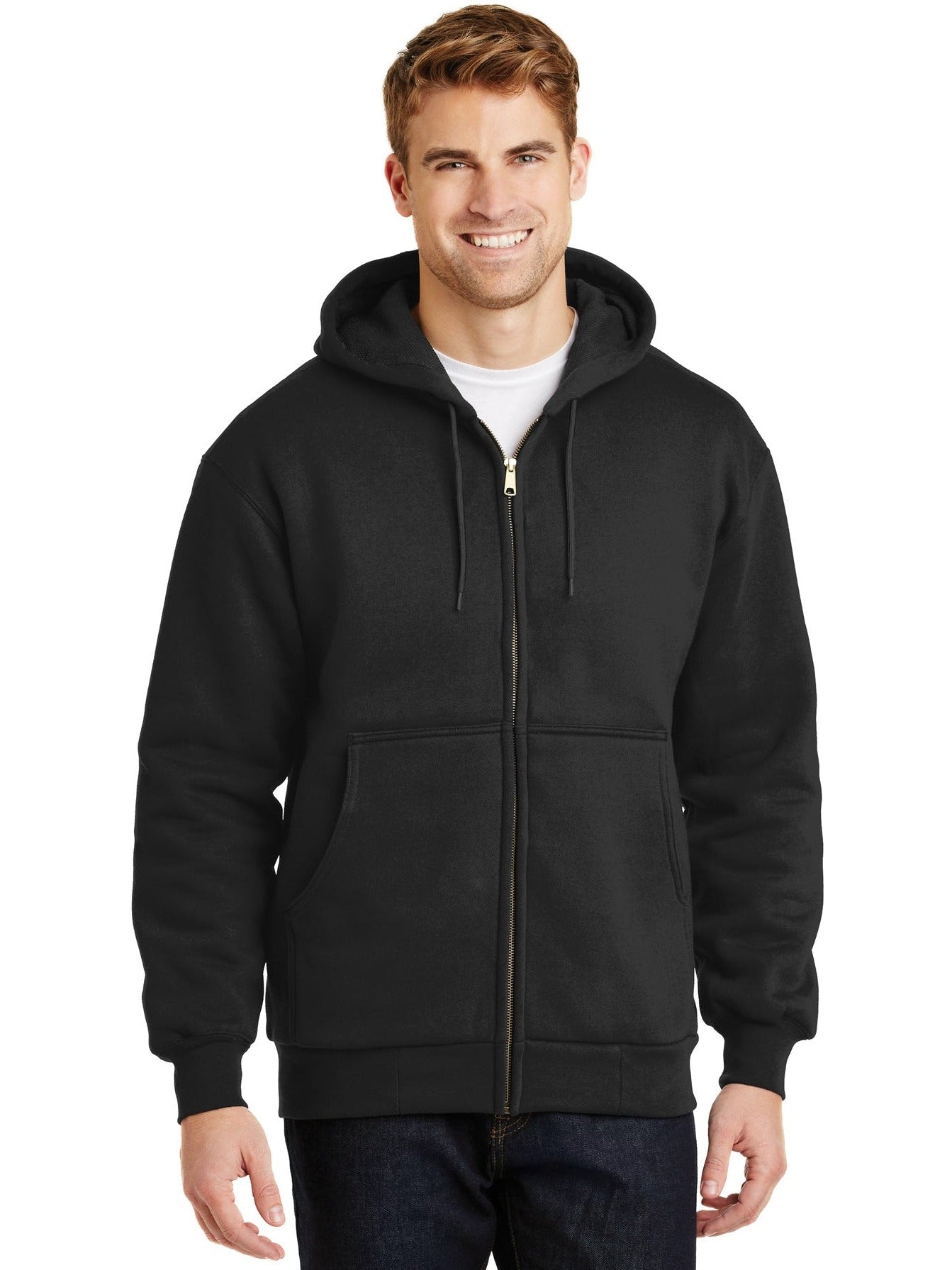 CornerStone Cozy Full-Zip Hooded Sweatshirt with Warm Thermal Lining