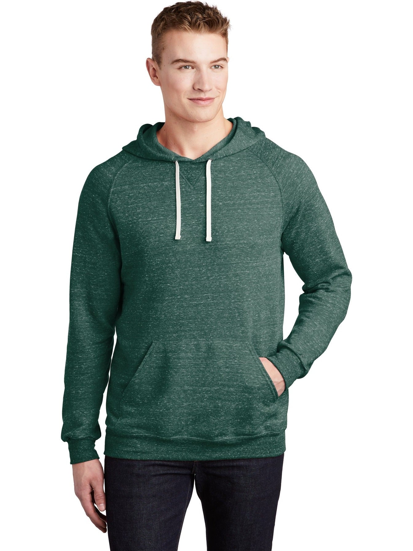 Jerzees Snow Heather French Terry Raglan Hoodie - A Must - Have for Men