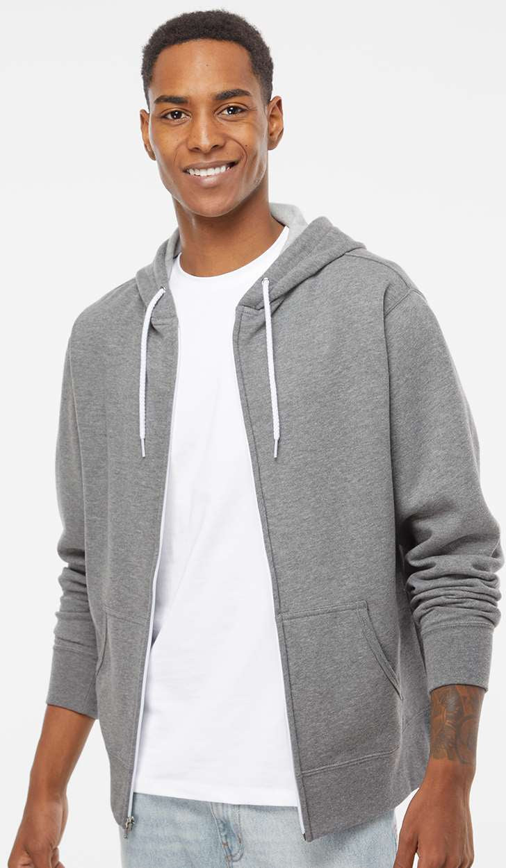 Independent Trading Co. Stylish Lightweight Full-Zip Hooded Sweatshirt