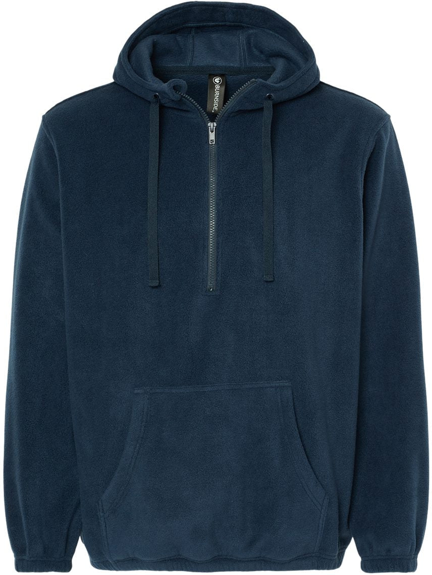 Burnside Polar Fleece Quarter-Zip Hooded Pullover: Cozy & Functional