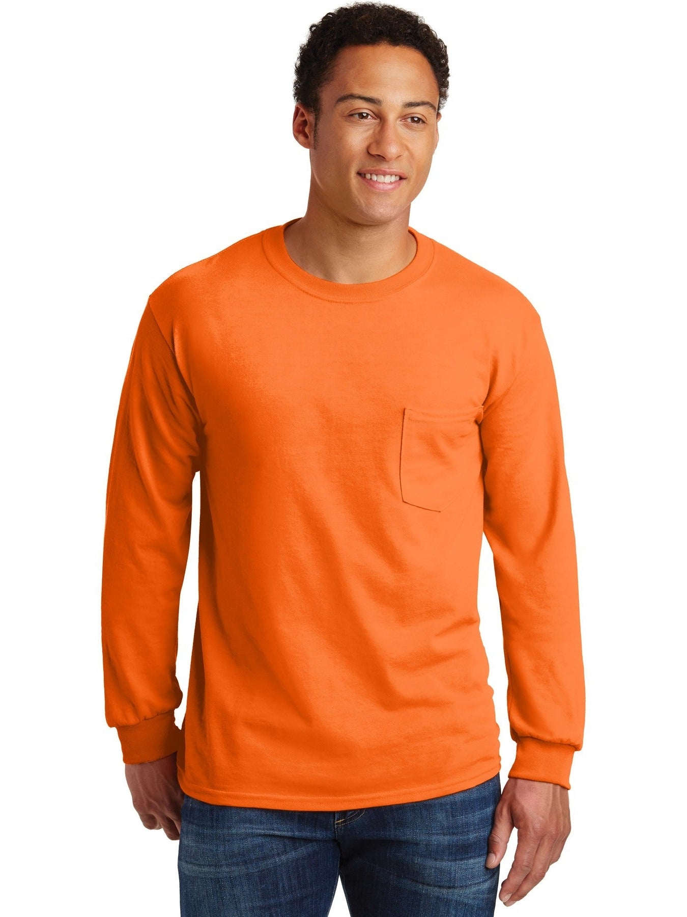 Gildan Ultra Cotton 100% Cotton Long Sleeve T - Shirt with Pocket - Outlet Deal!