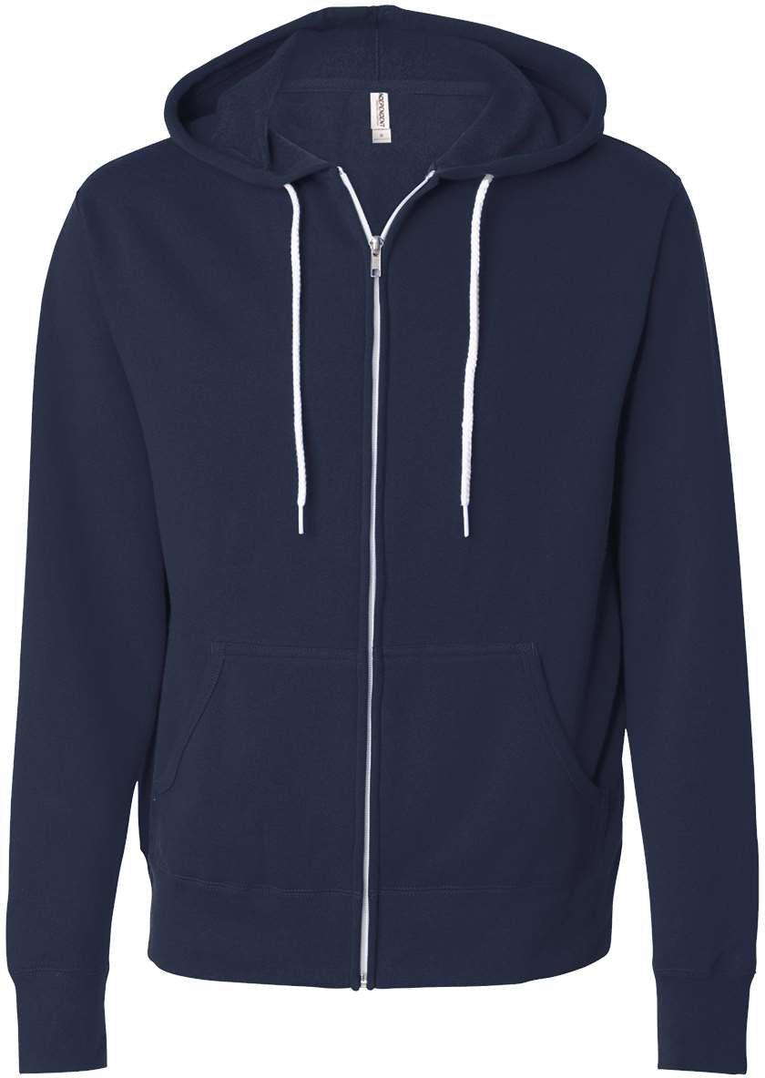 Independent Trading Co. Stylish Lightweight Full-Zip Hooded Sweatshirt