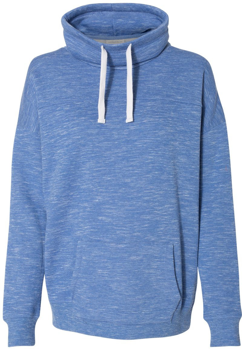 J America Women's Stylish Mélange Fleece Cowl Neck Sweatshirt