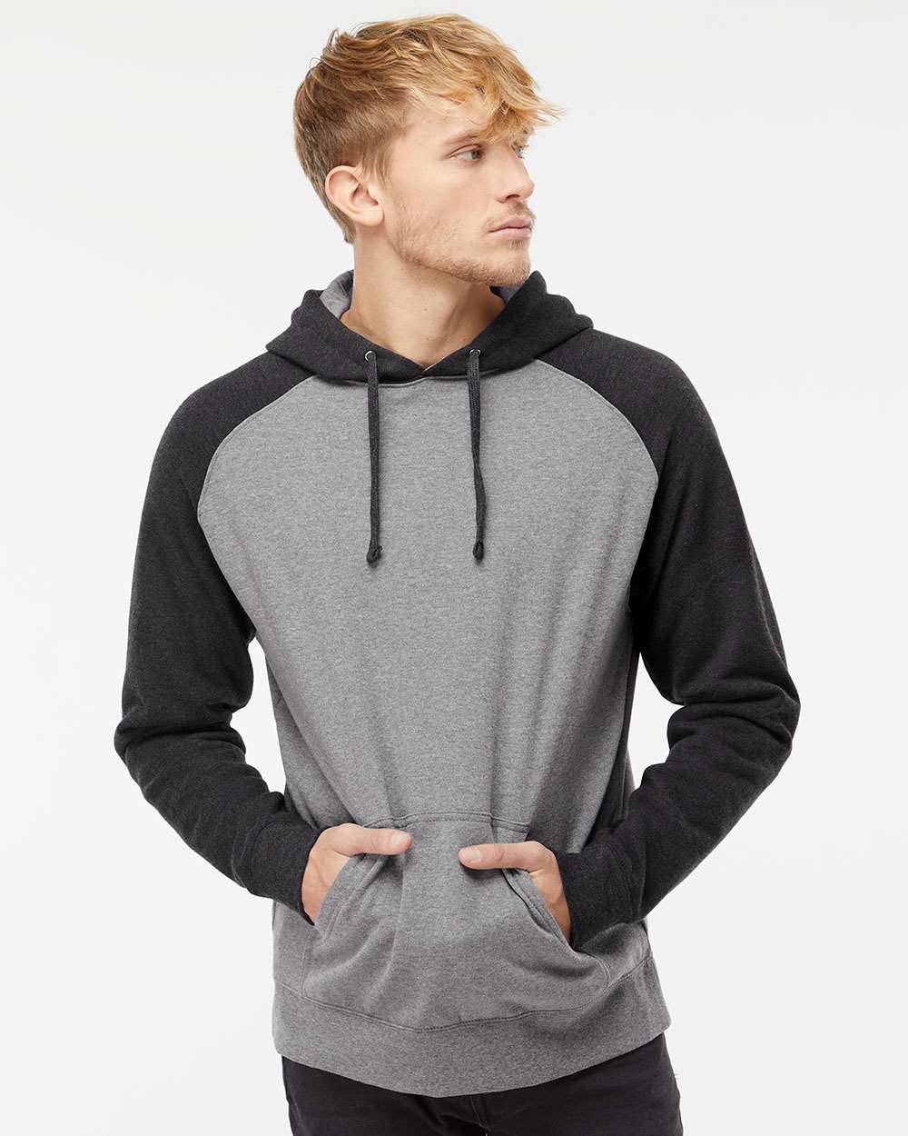 Independent Trading Co. Stylish Raglan Hooded Sweatshirt