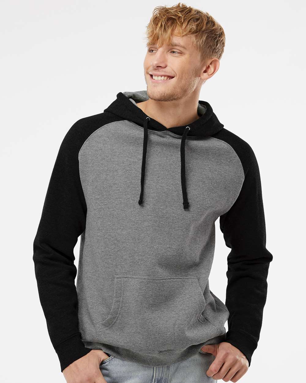 Independent Trading Co. Stylish Raglan Hooded Sweatshirt