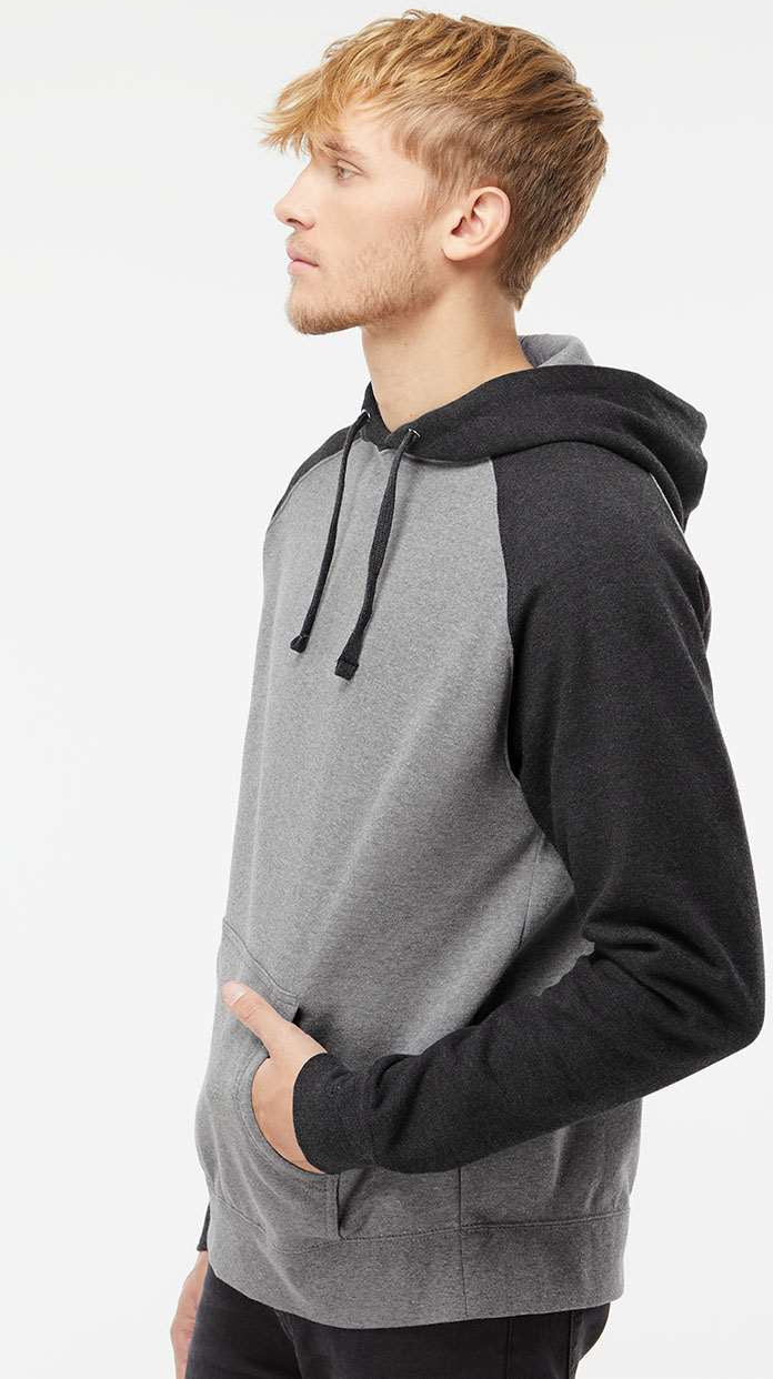 Independent Trading Co. Stylish Raglan Hooded Sweatshirt