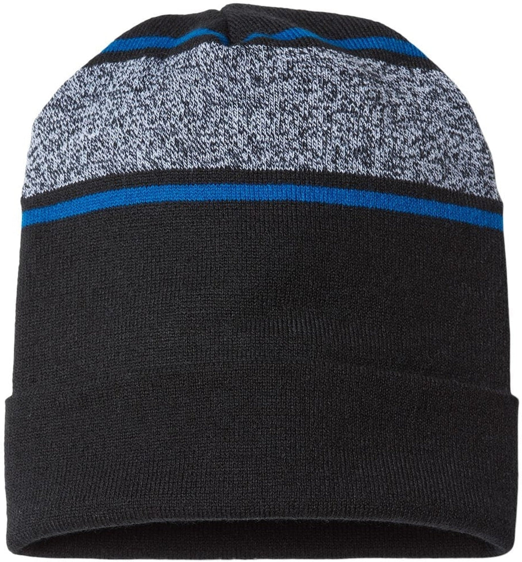 Stunning USA-Made Captain America Inspired Variegated Striped Cuffed Beanie