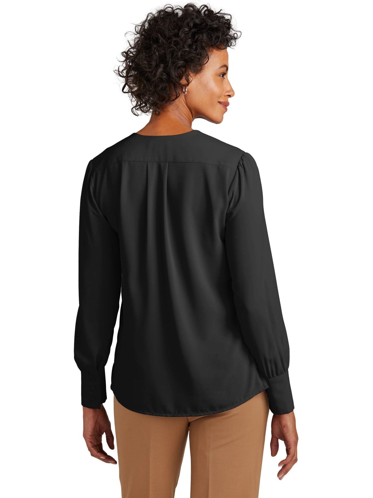 Brooks Brothers Women's Alluring Open-Neck Satin Blouse