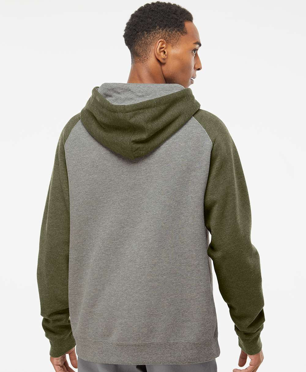 Independent Trading Co. Stylish Raglan Hooded Sweatshirt