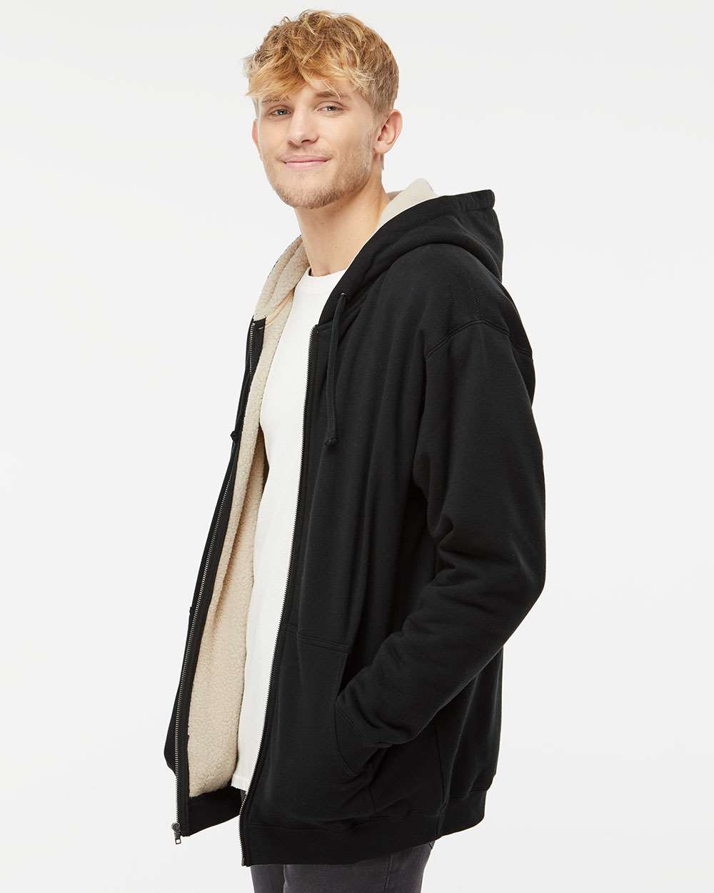 Independent Trading Co. Premium Sherpa-Lined Full-Zip Hoodie - A Men's Fashion Essential