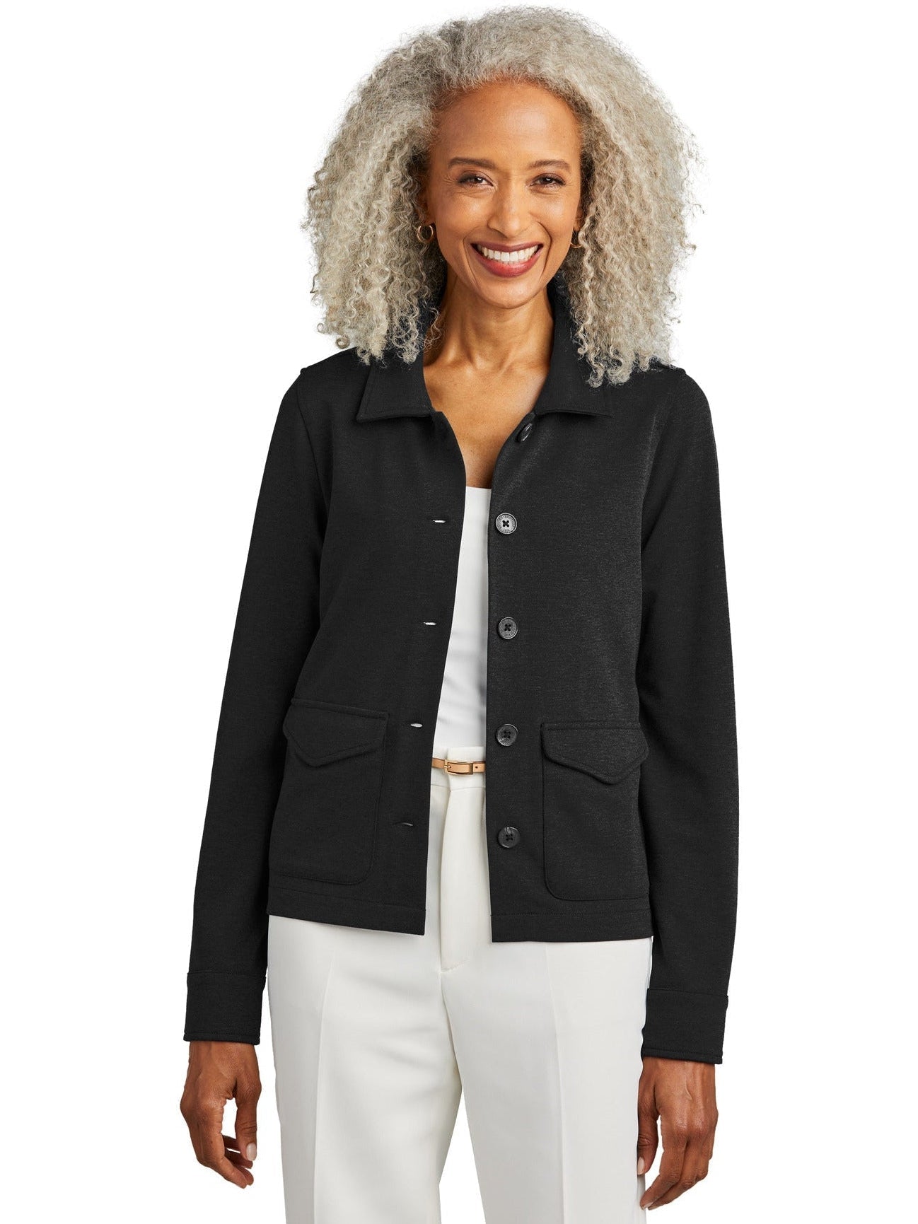Brooks Brothers Women's Alluring Stretch Button Mid-Layer Jacket