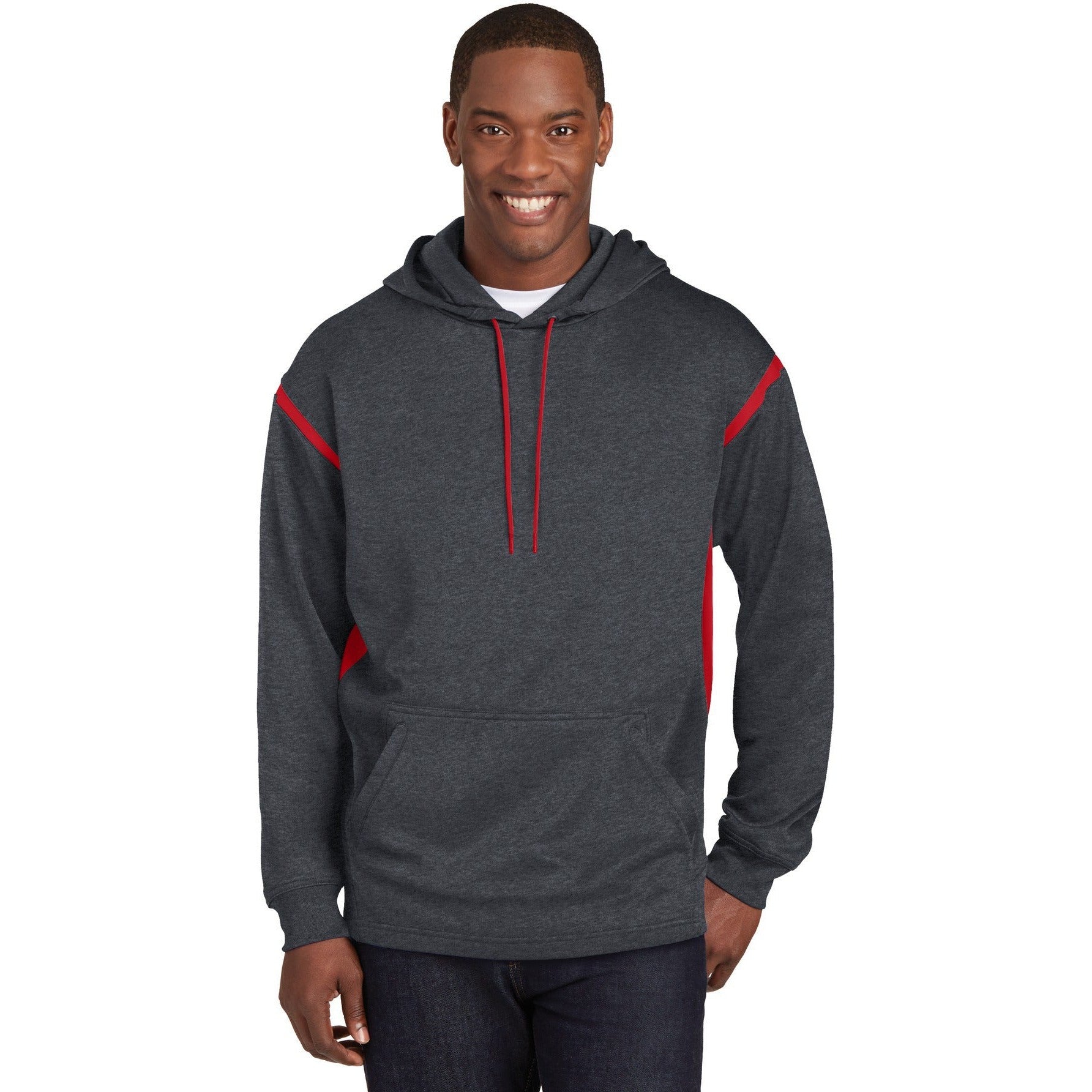 Don't Miss Out! Sport-Tek Tall Tech Fleece Colorblock Hooded Sweatshirt on Closeout