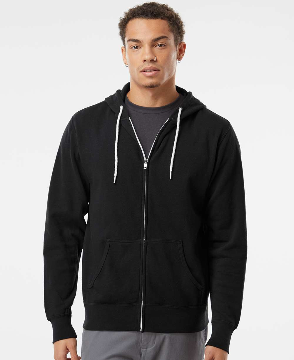 Independent Trading Co. Stylish Lightweight Full-Zip Hooded Sweatshirt
