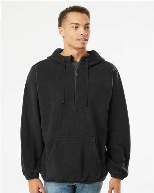 Burnside Polar Fleece Quarter-Zip Hooded Pullover: Cozy & Functional