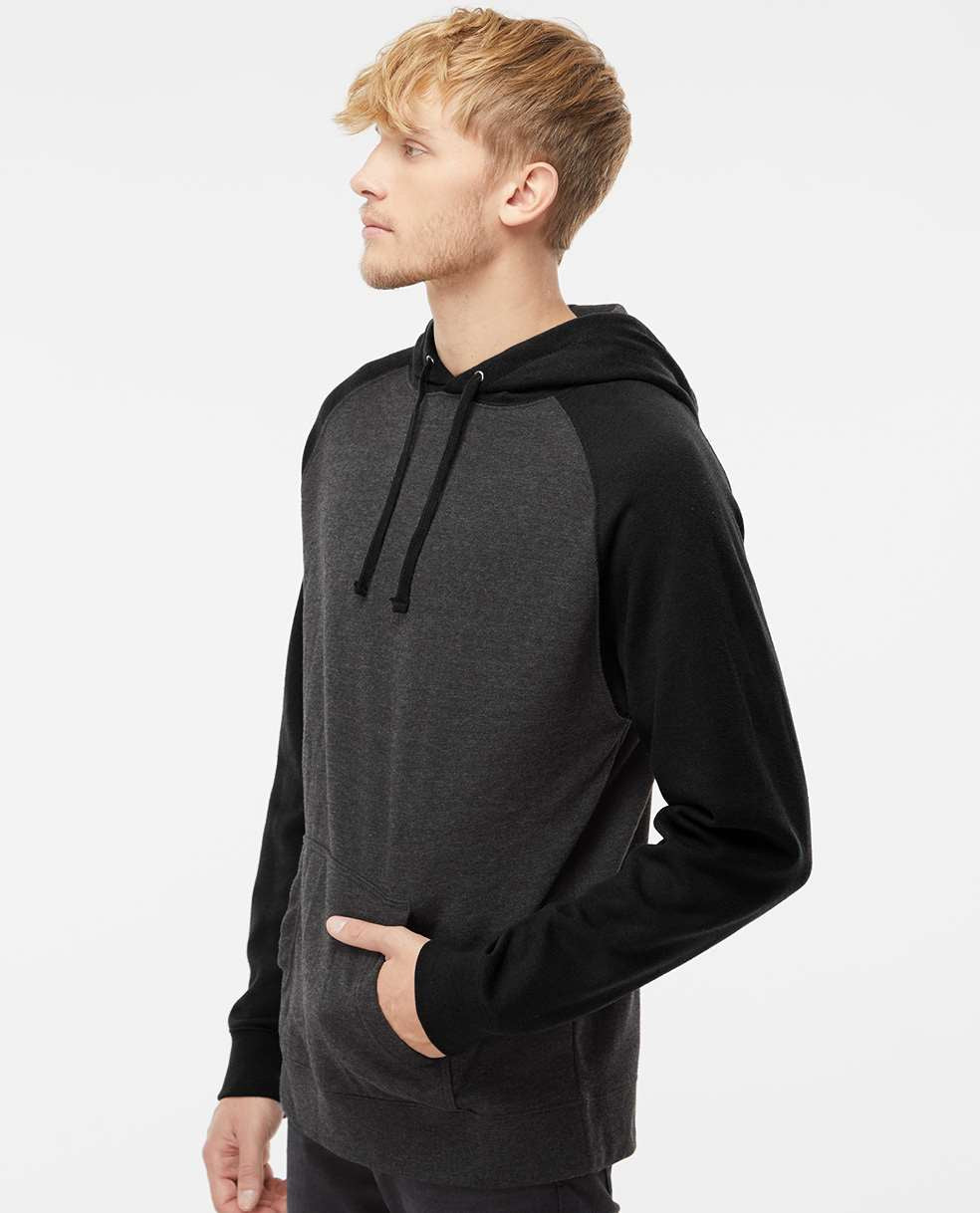 Independent Trading Co. Stylish Raglan Hooded Sweatshirt