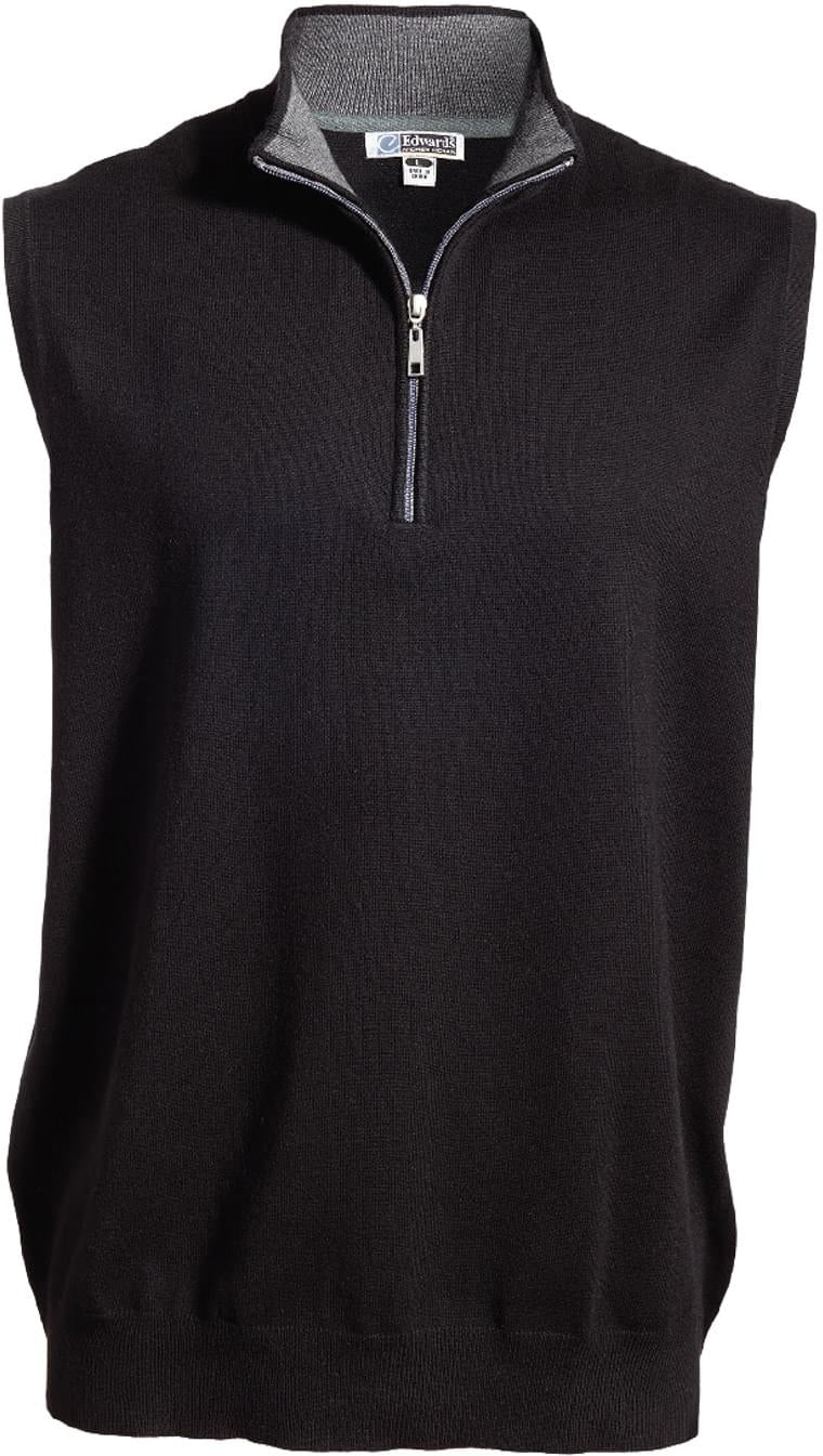 OUTLET - Edwards Luxury 1/4 Zip Fine Gauge Sweater Vest for Men