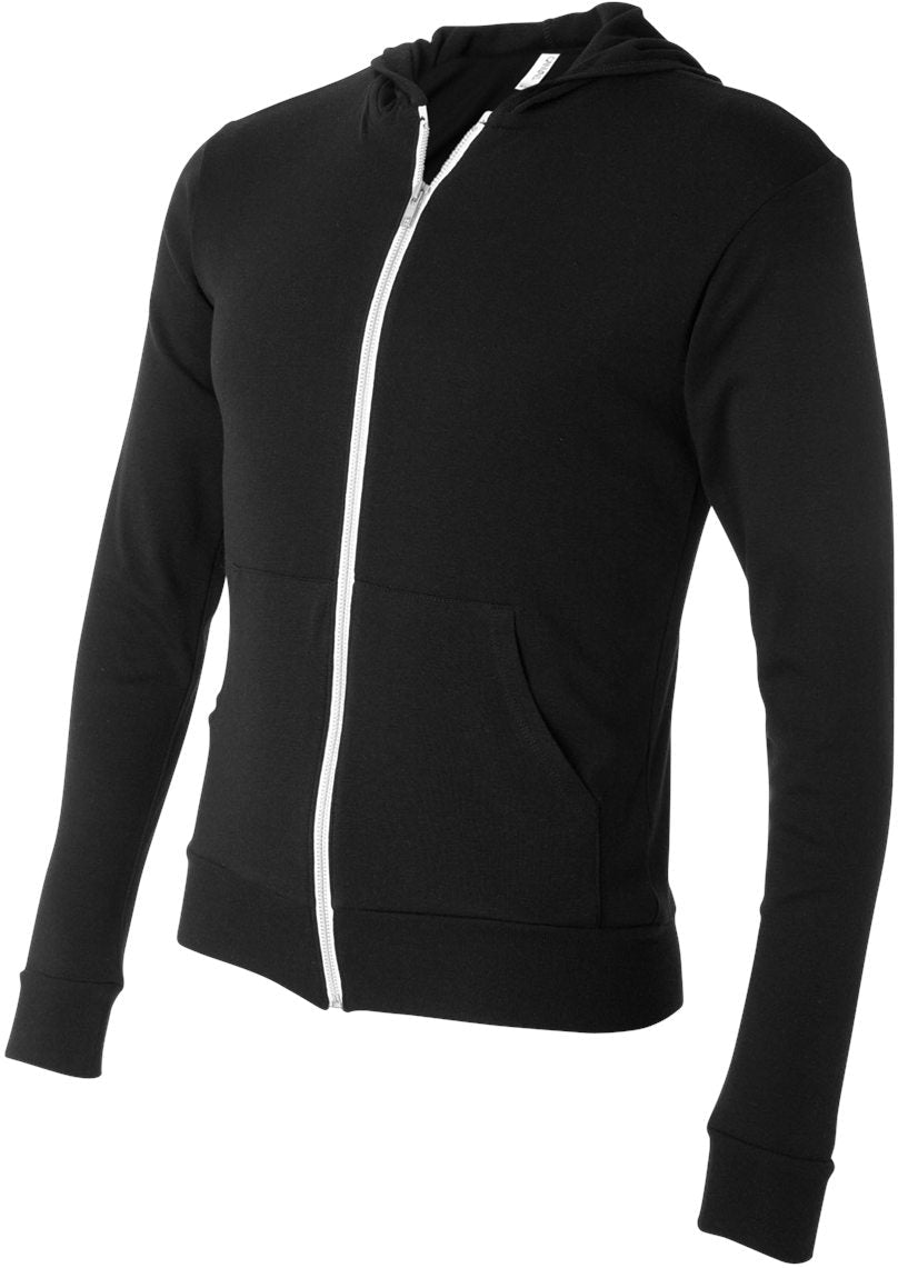 Bella+Canvas Unisex Triblend Lightweight Full-Zip Hooded Long Sleeve Tee - A Must-Have!