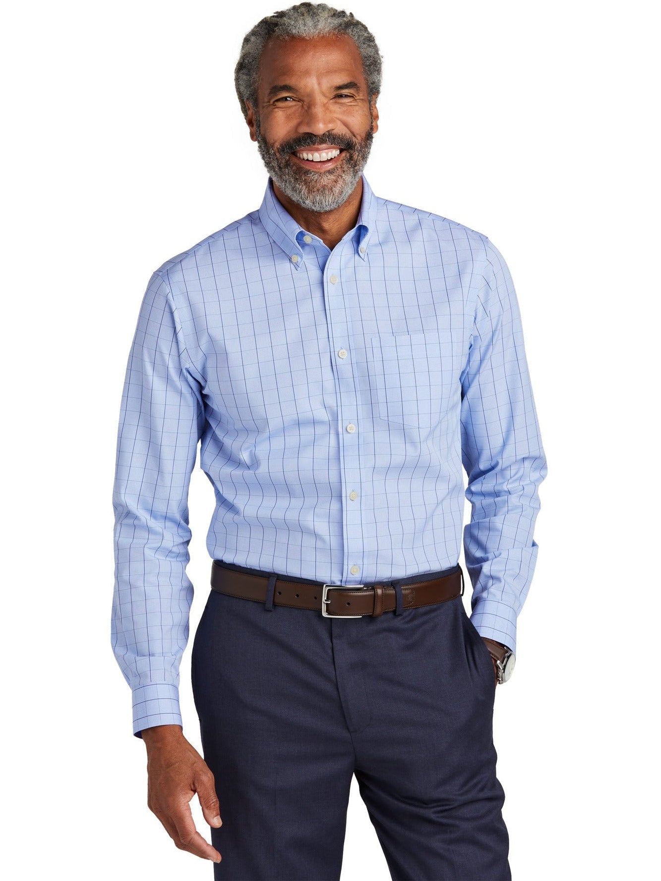 Brooks Brothers Wrinkle-Free Stretch Patterned Shirt - Look Sharp with Ease!