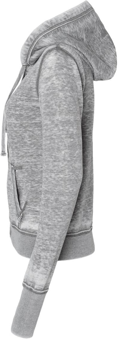J America Women's Stylish Zen Fleece Full-Zip Hooded Sweatshirt