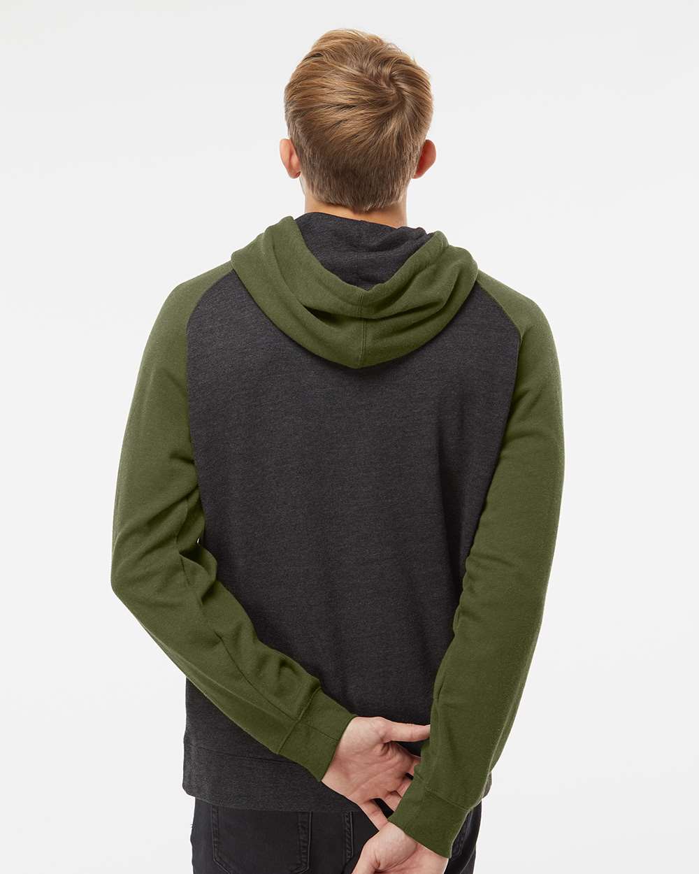 Independent Trading Co. Stylish Raglan Hooded Sweatshirt