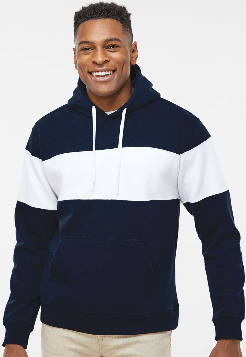 J. America's Stunning Varsity Fleece Colorblocked Hooded Sweatshirt - A Must-Have!