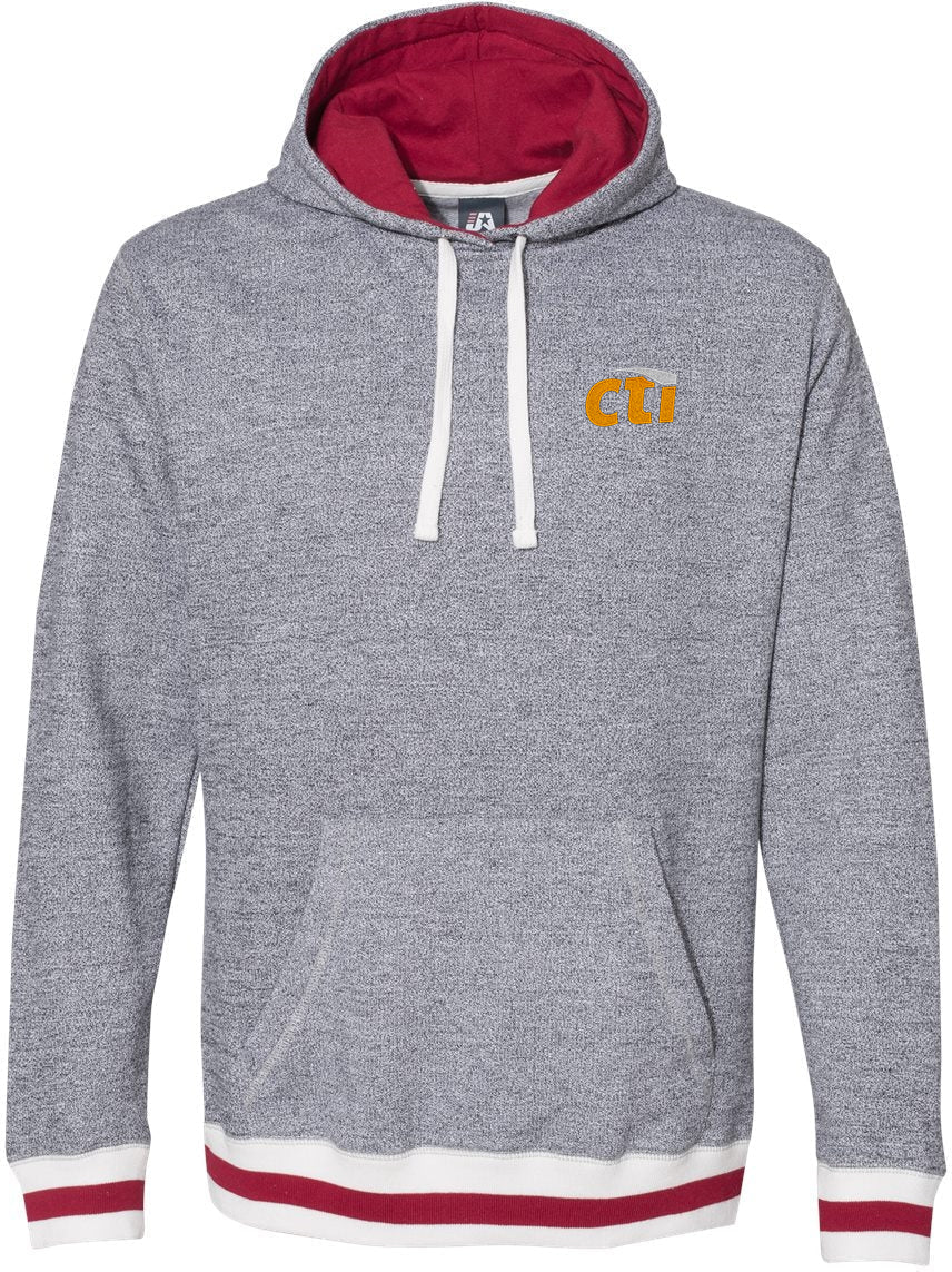 J America Peppered Fleece Lapover Hooded Sweatshirt - Must - Have for Layering