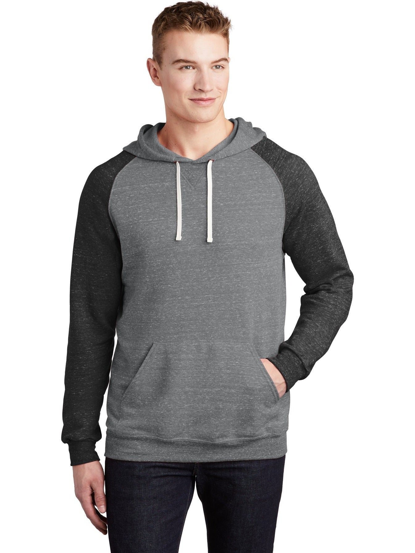 Jerzees Snow Heather French Terry Raglan Hoodie - A Must - Have for Men