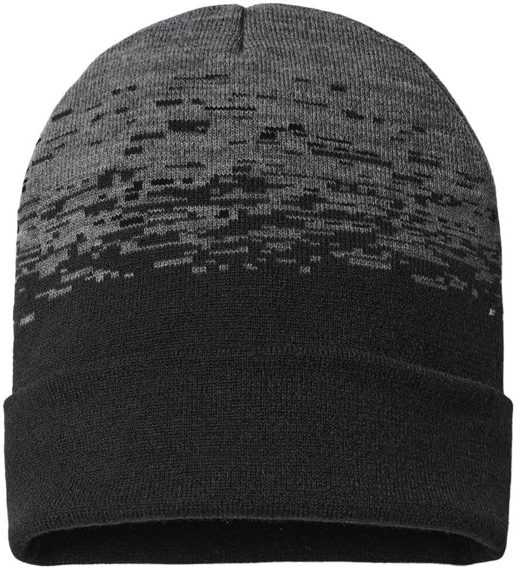 Captain America-Inspired Static Pattern Knit Cap with Cuff