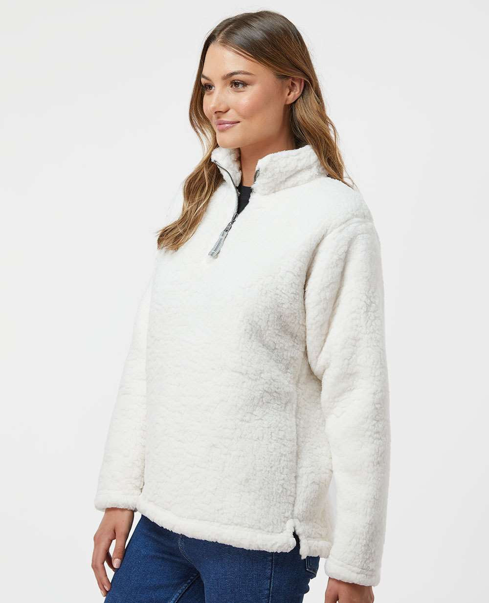 J. America Women's Stunning Sherpa Quarter-Zip Pullover