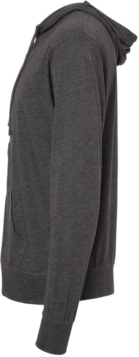 Independent Trading Co. Super Comfy Lightweight Full-Zip Hooded Jersey T-Shirt